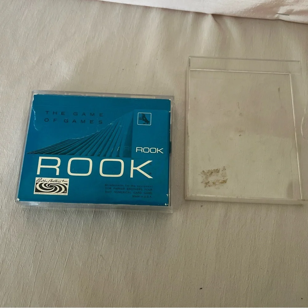 Rook Blue Card Game in Clear Case 1959 Vintage- Complete Strategy Family Fun